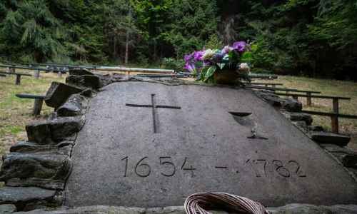 Anna Bogdanowicz - The Lutherans' stone (forest church) on the slopes of Bukowa Mountain